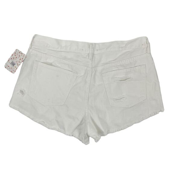 Free People Loving Good Vibrations High Rise Denim Shorts White Size 31 - Picture 6 of 10